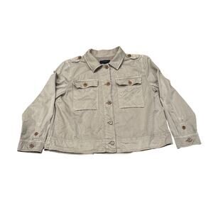 J.Crew Military Downtown Long Sleeve military Field Jacket Tan Women's Large